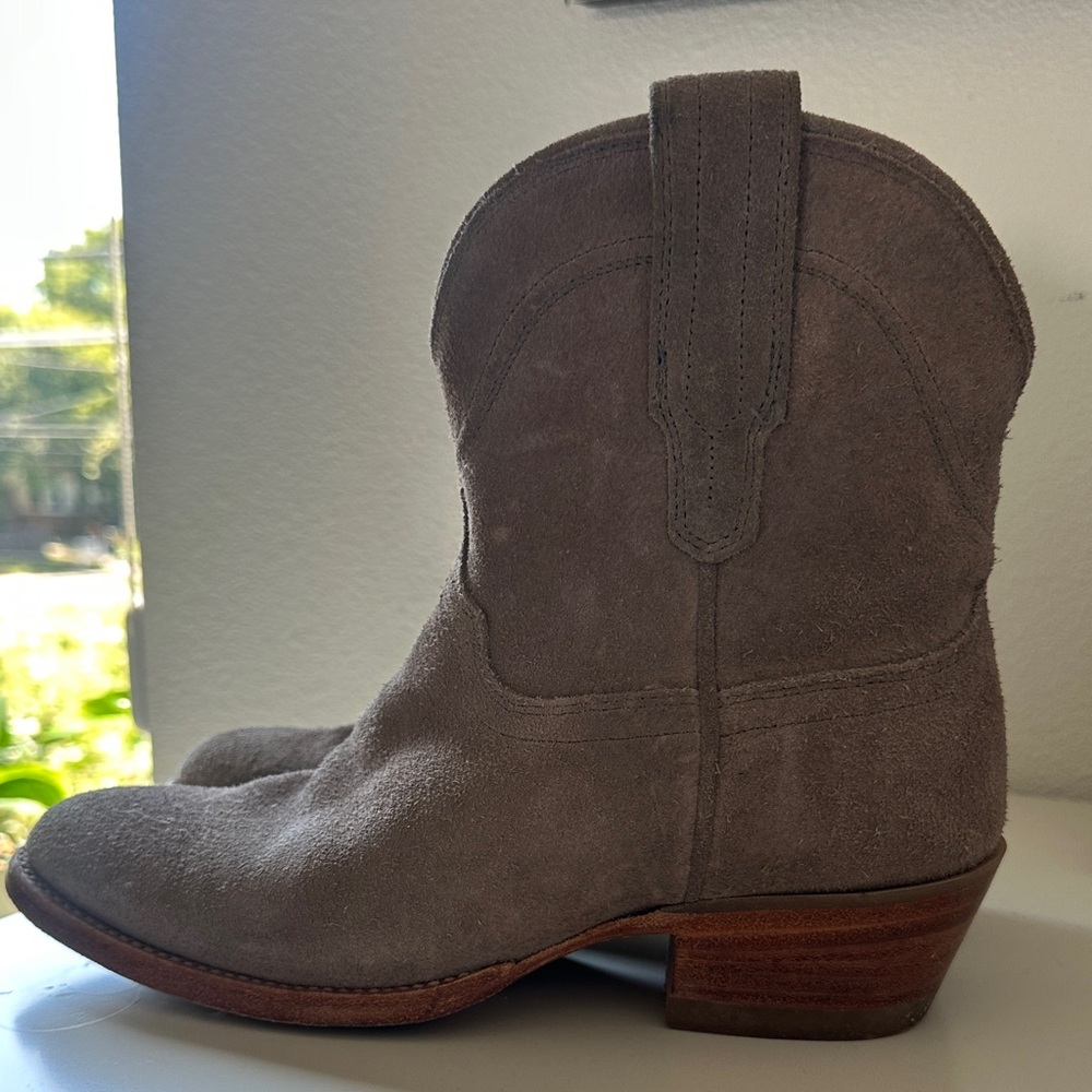 Tecovas Taupe Suede Ankle Boots